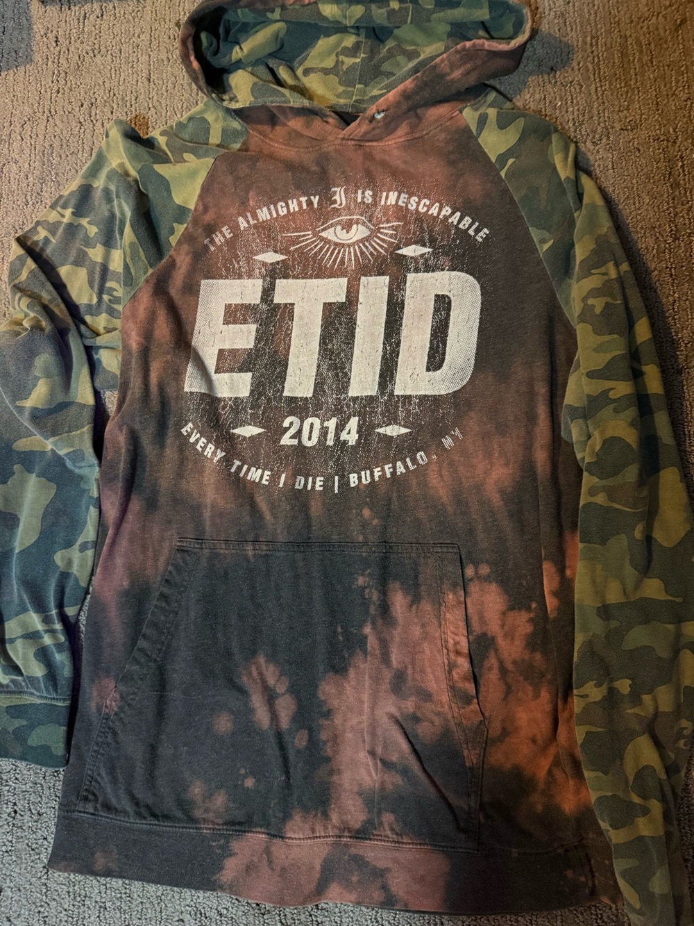 ETID Vintage Camo Hoodie Every Time I Die Band Merch